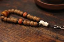 Nepal Red Leather Old Pineeye Bucket Pearl 1 3-1 4cm Red Glazed Pearl Sea Snail Buddha Head Hidden Silver Handlebar