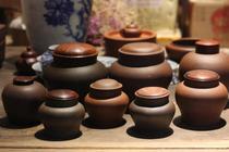 Qing Dynasty old purple sand tea cans round cans purple mud cement black mud Yixing cans old tea ware collection