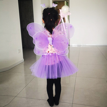 Little girl princess back of childrens fairy magic wand Wunderkind Butterfly angel back ornament wings decorative props