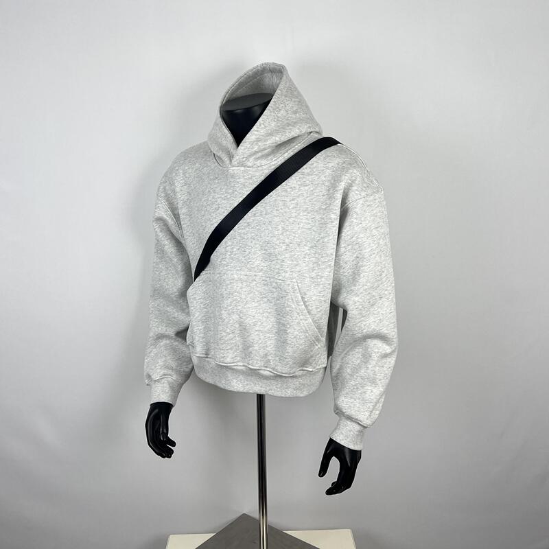 Fanvanka Heavyweight 550g Anti-Wrinkle Hooded Sweatshirt with Three-Dimensional Tailoring and Stiff Texture, Solid Color Top for Men and Women Couples