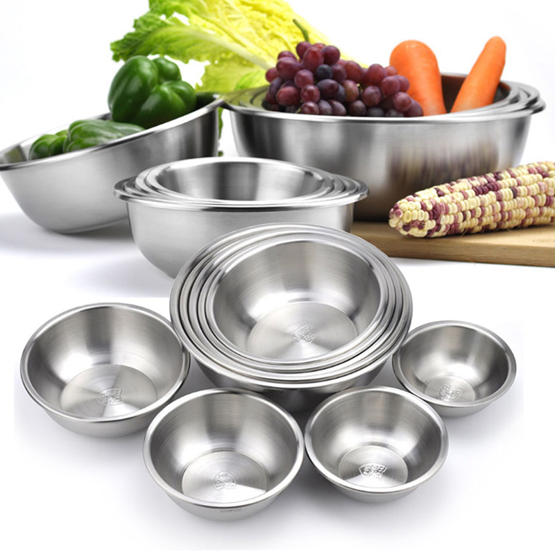 Good stock thickening deepens 304 stainless steel basin home kitchen Egg Basin Suit and Noodle Basin Wash bowl Gong
