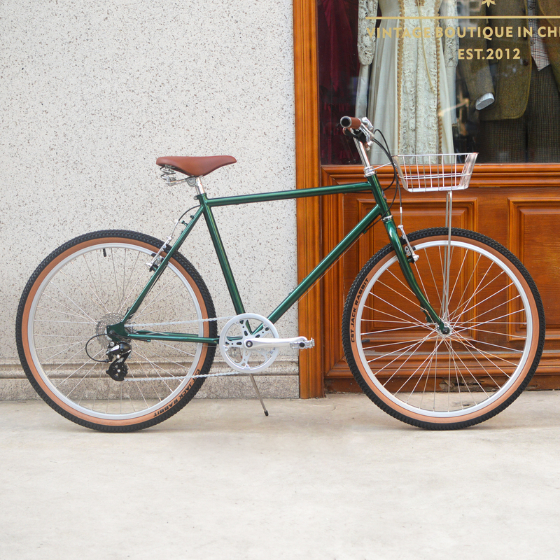 Daydaybike Retro Dark Green 26inch Speed Bicycle Steel Frame Gravel Bike Mountain Bike Wide Tire Version Daydaybike Retro Dark Green 26inch Speed Bicycle Steel Frame Gravel Bike Mountain Bike Wide Tire Version