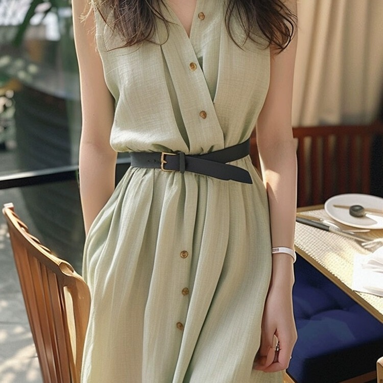 Authentic Gejia Women's Clothing 2026 Summer New Design Sleeveless Dress Exquisite and Elegant French Style Waist-Cinching Long Dress Authentic Gejia Women's Clothing 2026 Summer New Design Sleeveless Dress Exquisite and Elegant French Style Waist-Cinching Long Dress