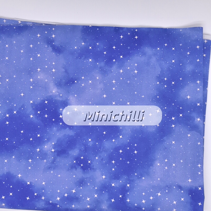 Pure Cotton 8-Ounce Canvas Minichilli Original Fabric Handmade Blue Starry Sky