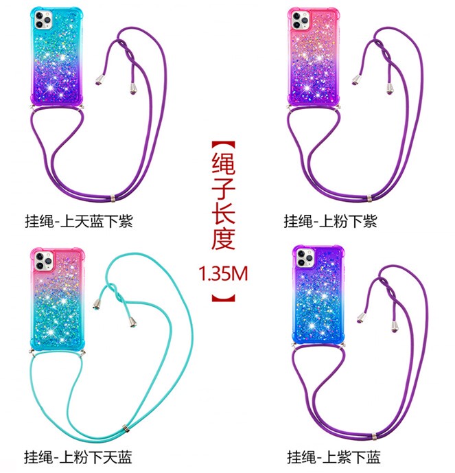 Gradient Quicksand Glitter Crossbody Rainbow Glitter A13 5G, A23 5G, A33 5G, A53 5G, A73 5G Samsung Phone Case