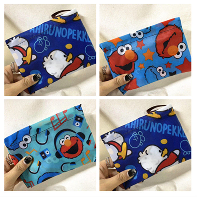 New Cartoon Environmental Protection Bag Beck Duck Cute Big Capacity Supermarket Shopping Bags Oxford Bouzhi Sesame Street Can Be Folded