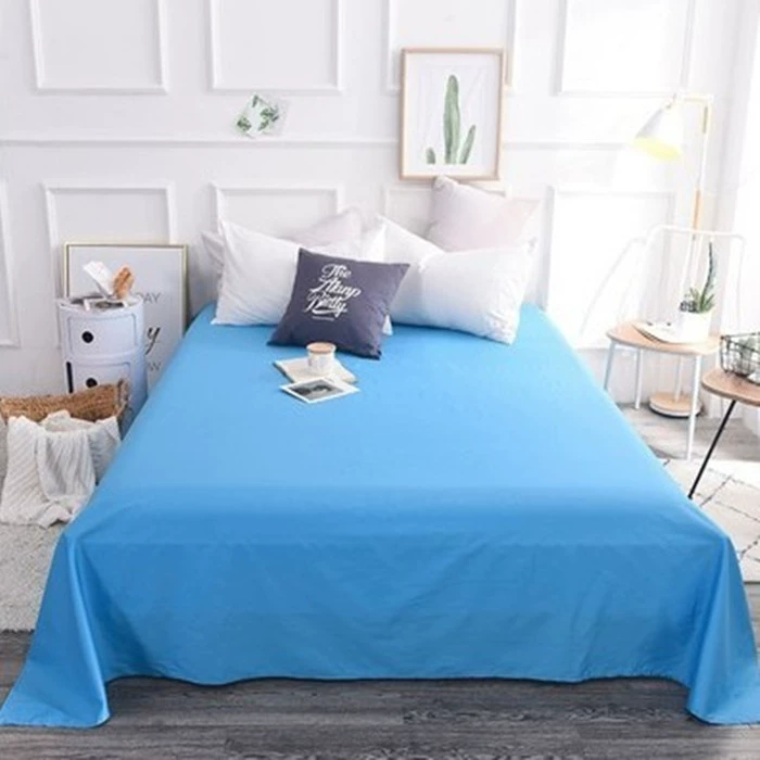 Hoa hồng đỏ đơn mảnh giường đơn sắc một màu vàng đơn giản màu cà phê đơn giản màu xanh đậm 1,51,8 m tờ - Khăn trải giường thảm giường ngủ