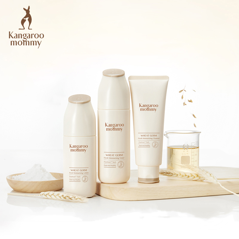 袋鼠妈妈孕妇小麦护肤补水3件套