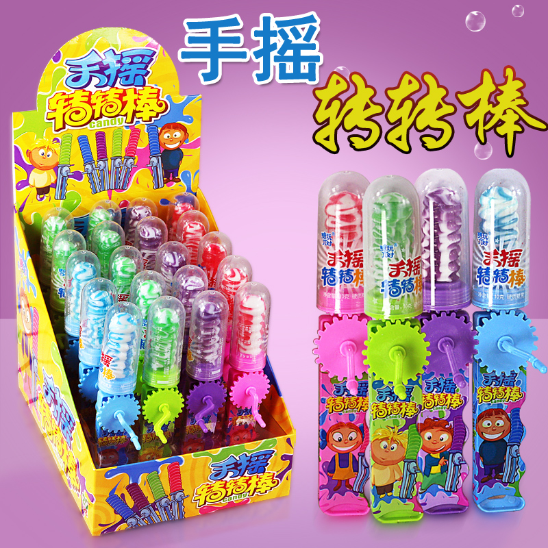 Online red creative hand swing stick Children's toys Candy snacks Fruity lollipop toys Sugar play gifts