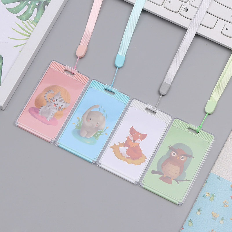 Working Papers Cutting Sleeve Hard Shell With Hanging Rope Cute Cartoon Students Pick Up School Board Campus A Cartoon Meal Cutting Sleeve