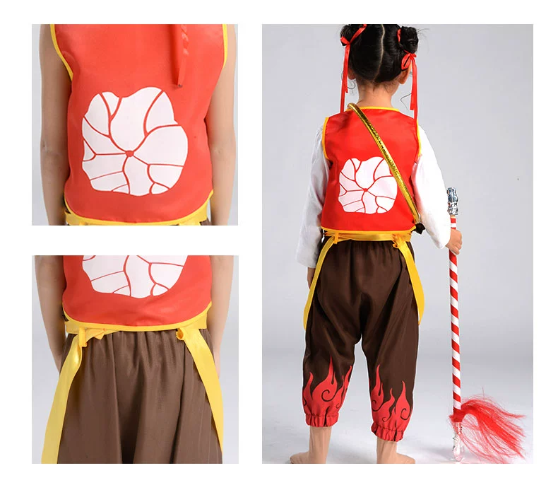 Cậu bé quỷ của Nezha đến với thế giới với bộ trang phục y hệt cậu bé cosplay Nezha nhỏ trong show phù hợp với trẻ em nữ mùa xuân và mùa thu - Trang phục