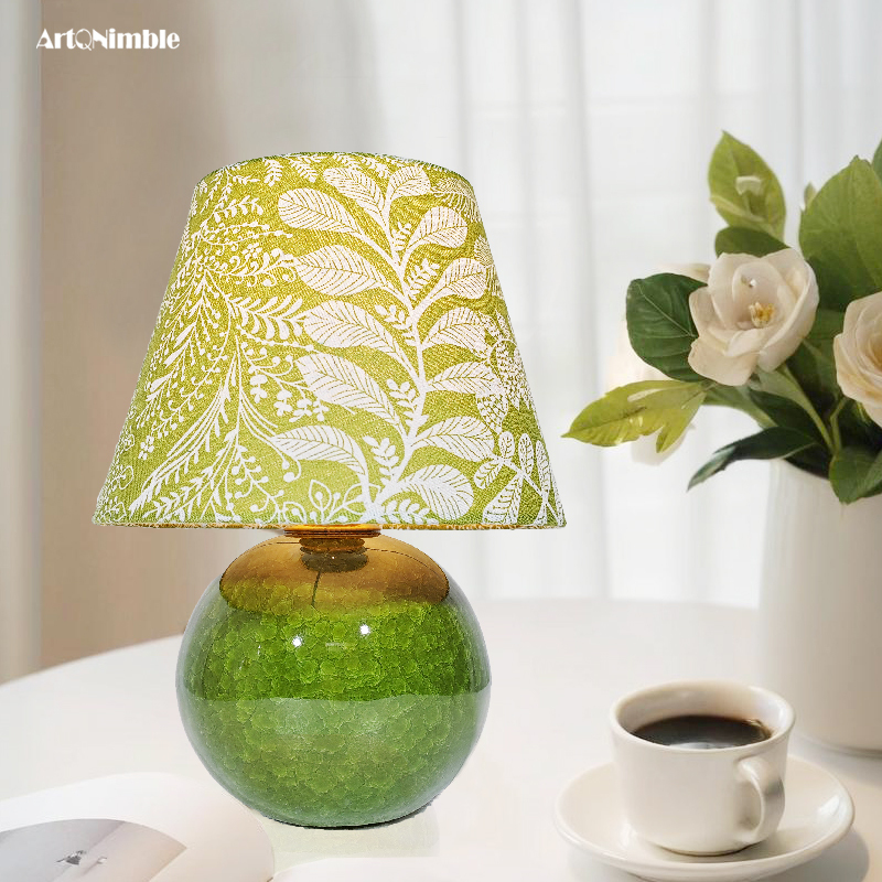 Retro Table Lamp, Emerald Green Ice Crystal Ceramic Desktop Ornament, Night Light, Bedroom Bedside High-End Atmosphere Decorative Lamp Retro Table Lamp, Emerald Green Ice Crystal Ceramic Desktop Ornament, Night Light, Bedroom Bedside High-End Atmosphere Decorative Lamp
