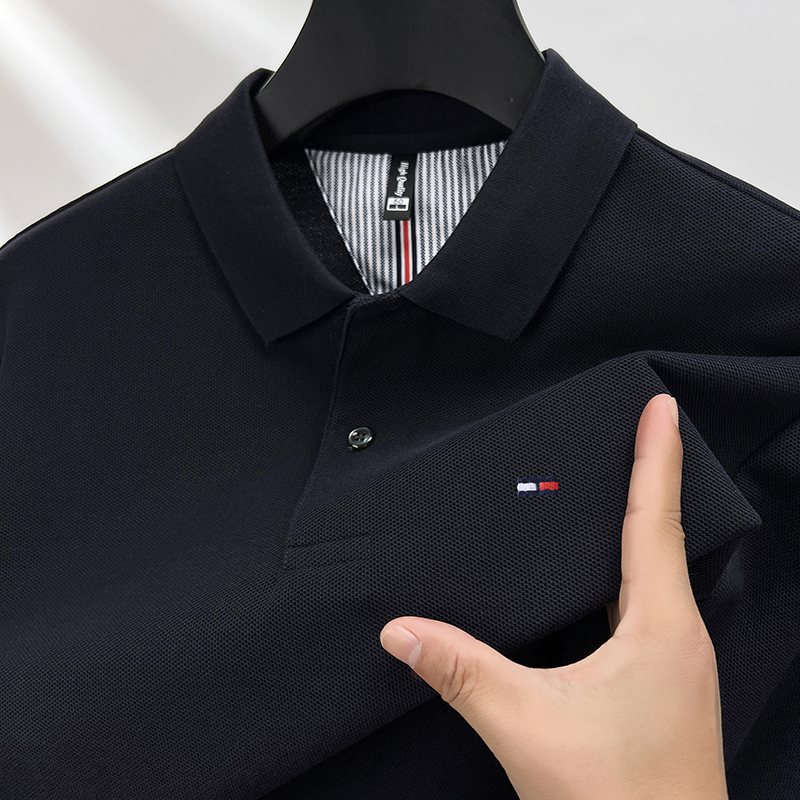 [Outlet Clearance] Authentic Tommy Pure Cotton Long-Sleeve Polo Shirt, Autumn T-Shirt, Men's Casual Breathable T-Shirt