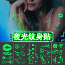 Luminous Tattoo Stickers Nightclub Bar Music Fluorescent Stickers Birthday Party Night Notes Glowing cool Face Stickers