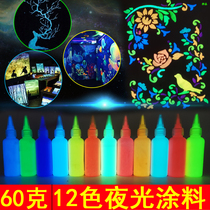 Hand painted luminous lacquer night running fluorescent powder waterproof reflective paint Fluorescent Lacquer Paint Luminous paint Bright Light Shine