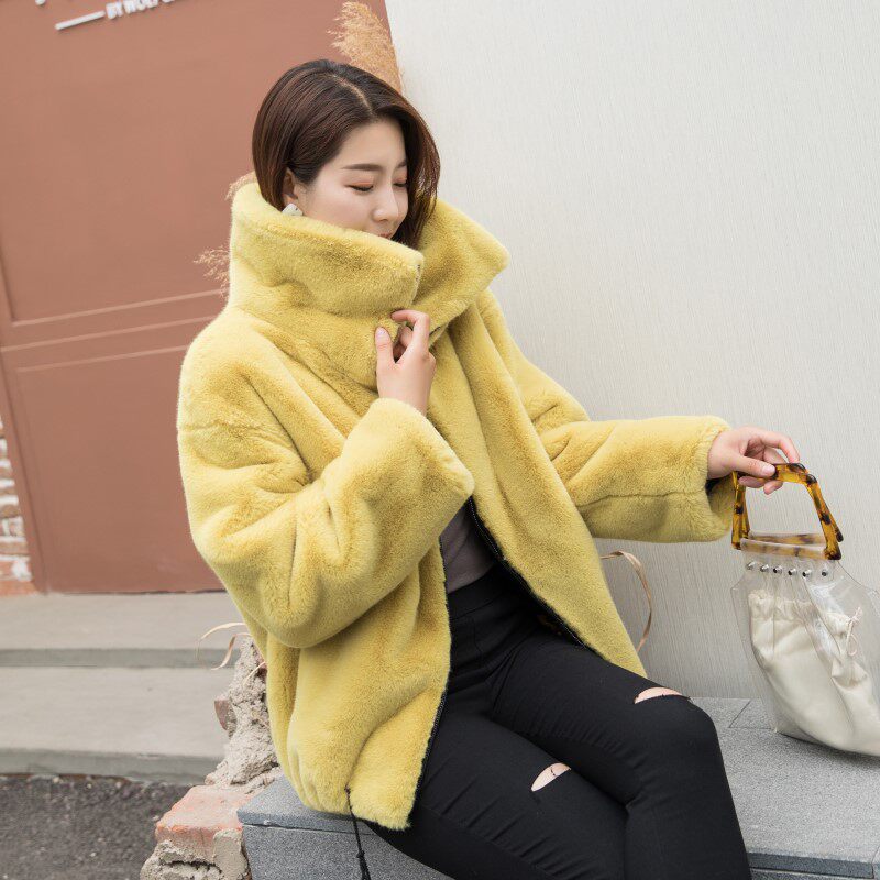 Featured Mink Fur Cover Female Short-Breakfast Winter Young Fall and Winter Han Ferry