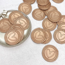Golden love fire paint Wax label Bronze paint sticker fire paint Wax label Wax envelope seal