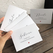 Customized wedding bridesmaid card walking heart return card walking heart with hand gift card