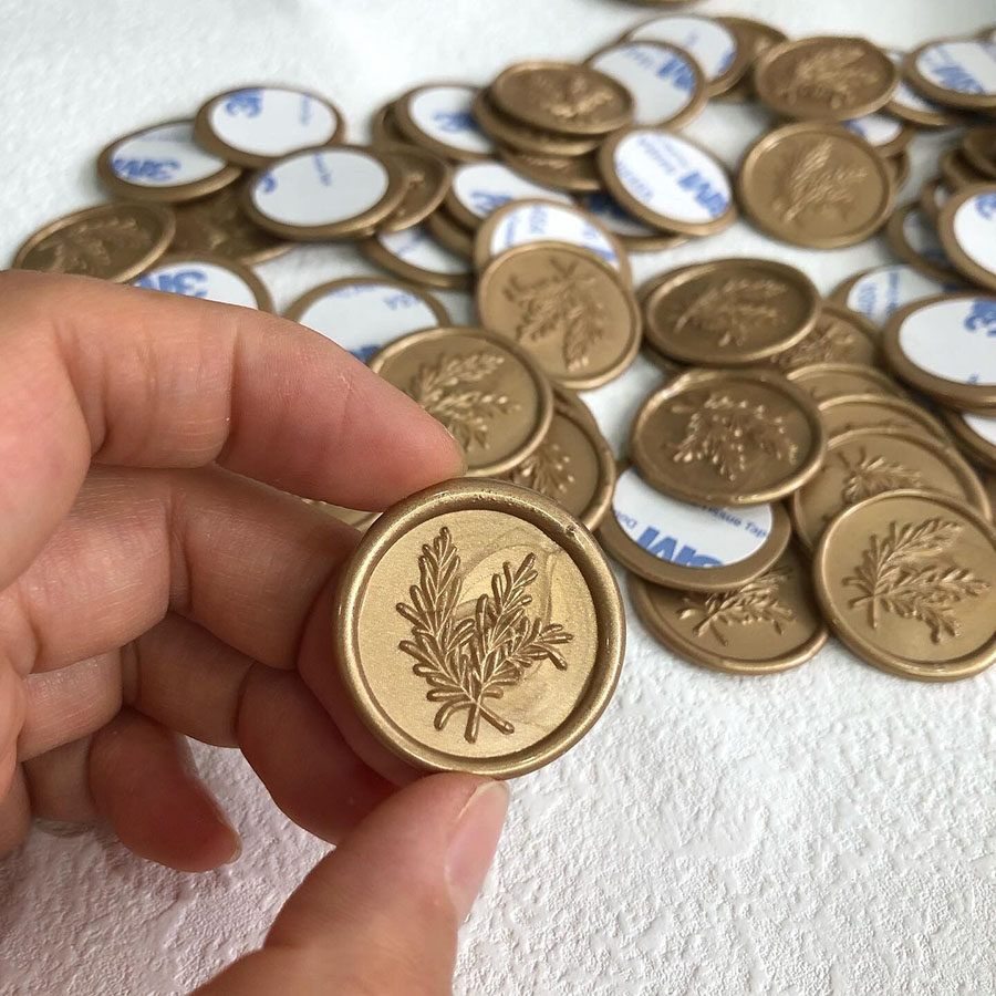 Handmade Cover Gold Silver Color Plant Pattern Fire Paint Stickers Fire Lacquer Wax Mark Envelope Closure Sticker with 3M backglue-Taobao