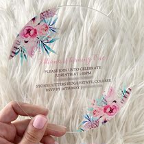 Round transparent acrylic wedding invitation