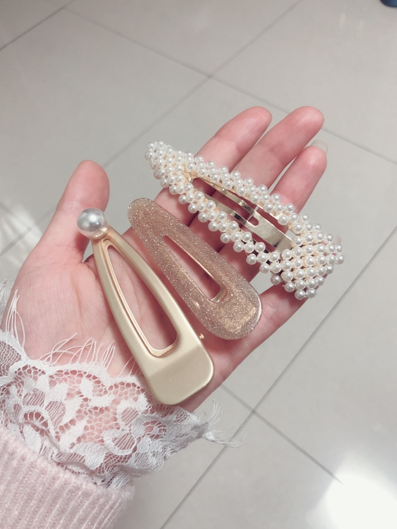 Ins gió đơn giản kẹp tóc kim loại Hàn Quốc dài bên clip trên clip kẹp tóc người lớn phụ kiện tóc vịt vịt clip từ clip cột tóc cho bé gái