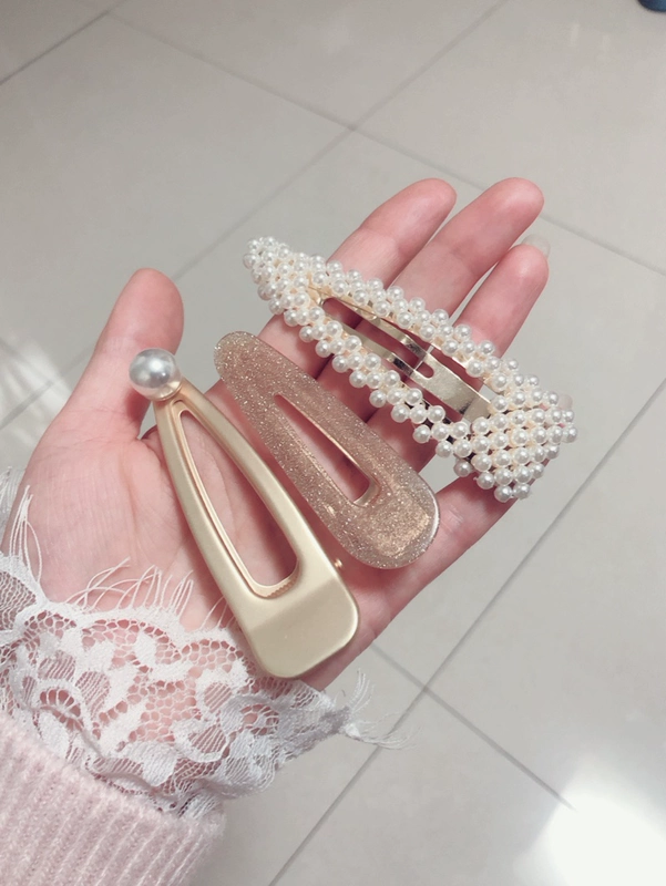 Ins gió đơn giản kẹp tóc kim loại Hàn Quốc dài bên clip trên clip kẹp tóc người lớn phụ kiện tóc vịt vịt clip từ clip băng đô cho bé