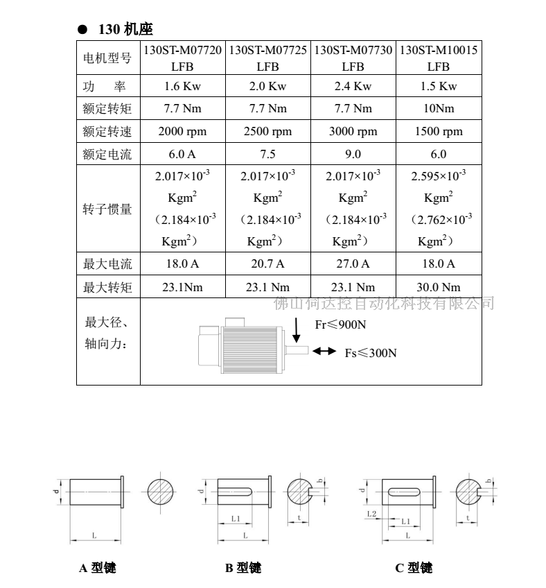 華大伺服電機(jī)、交流伺服電機(jī)130ST-M07730LFB 2.4KW 全新現(xiàn)貨 華大
