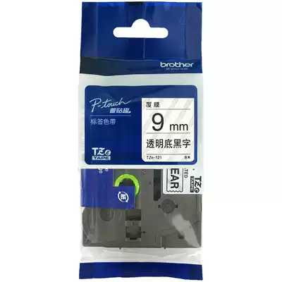 Brother TZe-121 Transparent black 9MM Label tape pt-2030 pt-e100b pt-d210