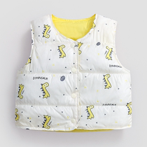 Childrens down cotton vest vest 2022 new autumn and winter boys and girls baby middle and small childrens waistcoat to keep warm inside the tide