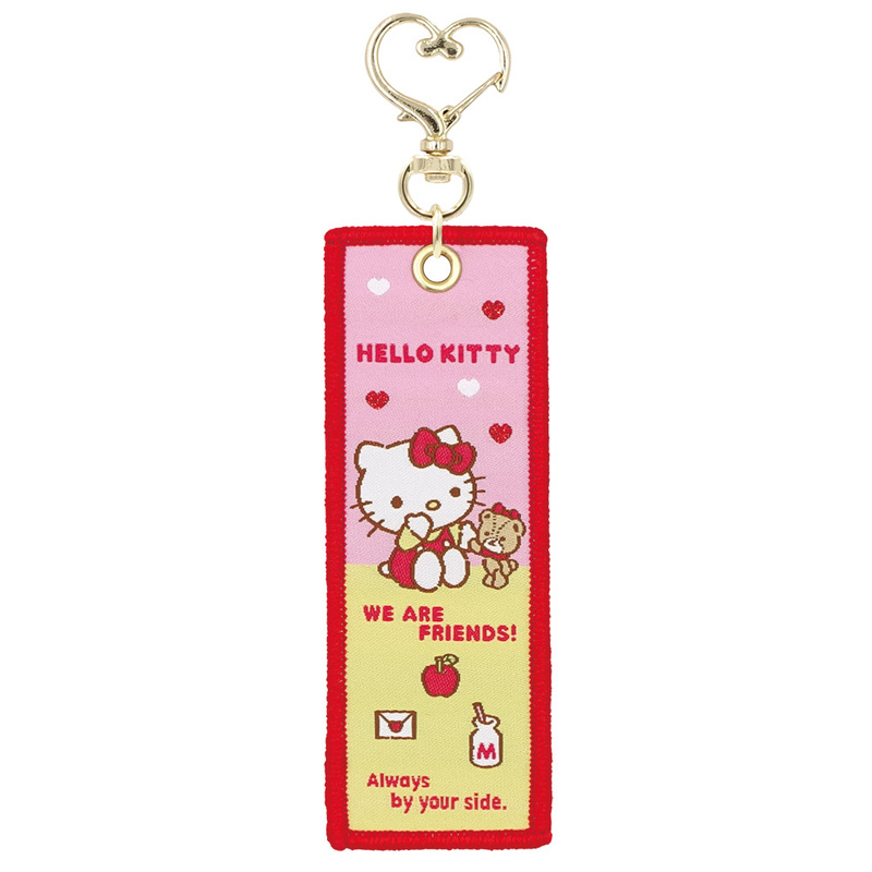 Japanese Sanrio Luxury Embroidered Label Fabric Tag Style Keychain Small Pendant Charm in Stock