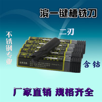 Harbin Binyi Stainless steel special super hard straight shank two-edged all black cobalt end mill 3-20mm