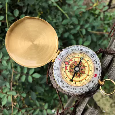 Pure copper shell Waterproof Compass Compass Metal portable guide Outdoor travel Adventure Car