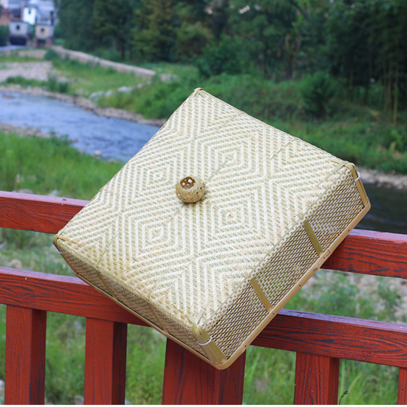 Traditional handmade bamboo green bamboo woven vegetable cover Vegetable cover Old craftsmen need to customize
