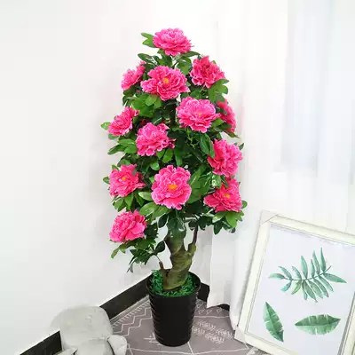 假树牡丹树仿真植物盆栽富贵花室内客厅大型落地植物塑料花装饰花