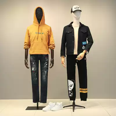 Clothing store model props male half-body stage clothes display rack Window full body head dummy body model rack