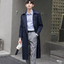 Spring and Autumn New design sense British trench coat men super long knee handsome business leisure plus size coat coat
