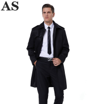 Windbreaker men long coat 2021 Spring and Autumn New Korean version of the trend Ruffian handsome Korean fat plus fat special size