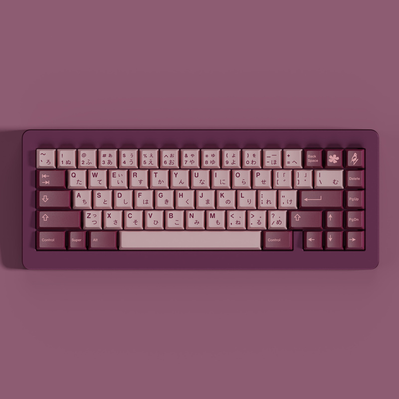 Gmk Blossom Five-Sided Dye-Sublimation Original Pbt Full Set of Keycaps Including 7U Compatible with Alice 40