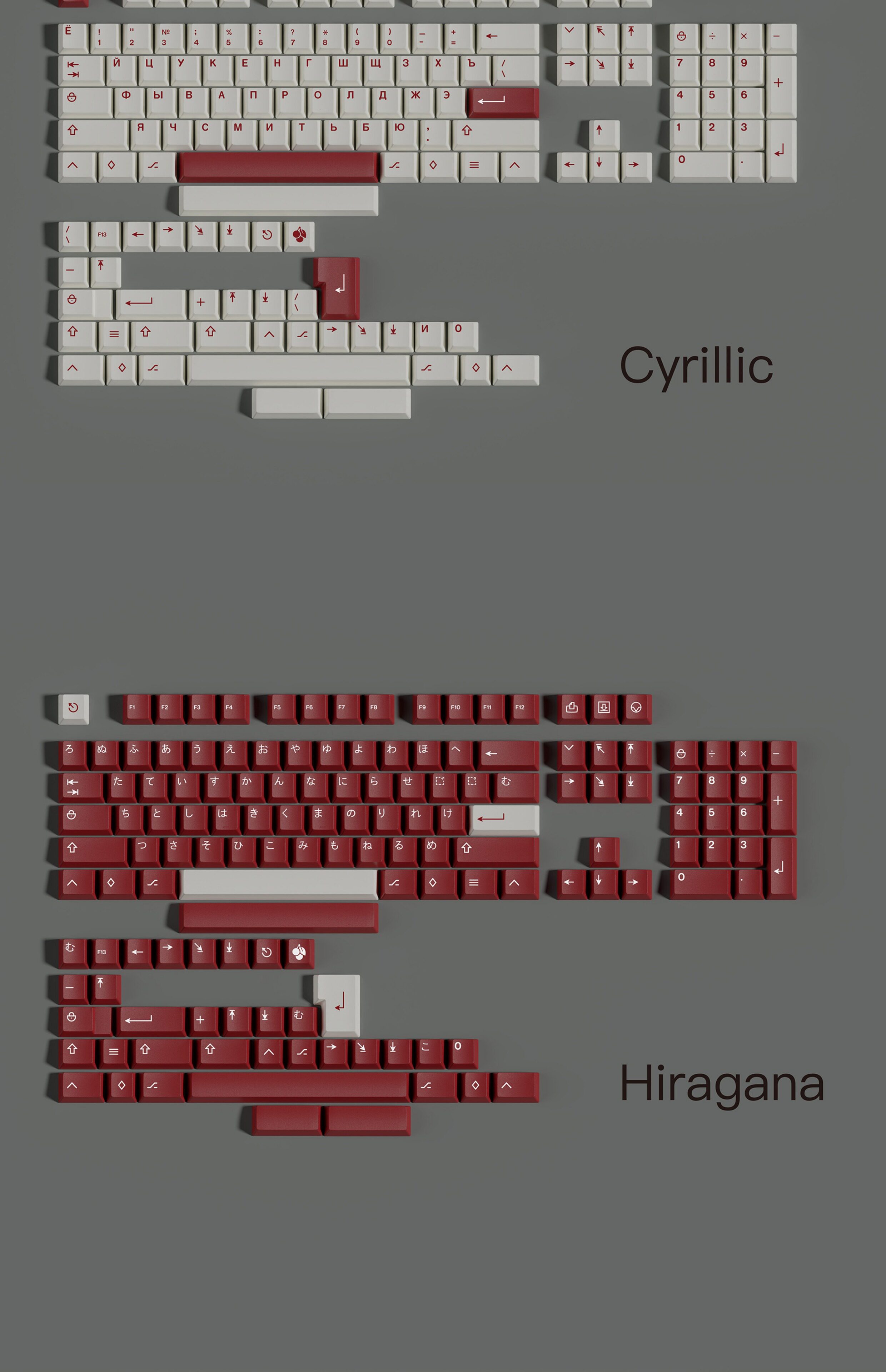 1 Set GMK C&H Cyrillic Hiragana Keycaps PBT Dye Subbed Key Caps