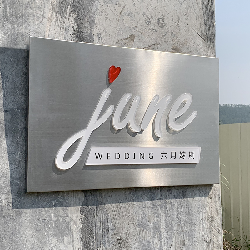 customized three-dimensional stainless steel door sign made by Acrylic Brand Co., Ltd.