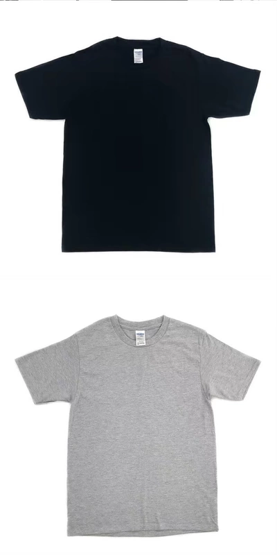 [Hai mảnh] Cao cấp thoải mái 5,3oz100% cotton trơn Áo thun tay ngắn màu đơn sắc
