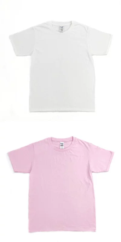 [Hai mảnh] Cao cấp thoải mái 5,3oz100% cotton trơn Áo thun tay ngắn màu đơn sắc