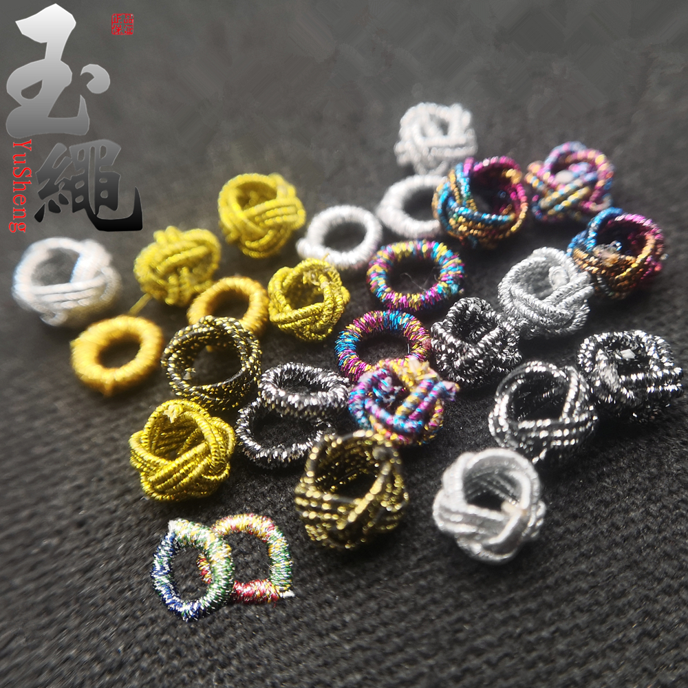 High-grade braided coil pineapple button diy necklace hand rope accessories gold and silver thread pineapple festival coil buckle wholesale