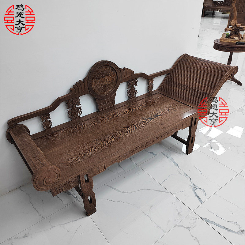 Chicken Wings Wood Solid Wood Noble Princess Chair Red Wood Deck Chair Red Wood Beauty Bed Single Small Family of Ming and Qing Classical Courteo-Taobao