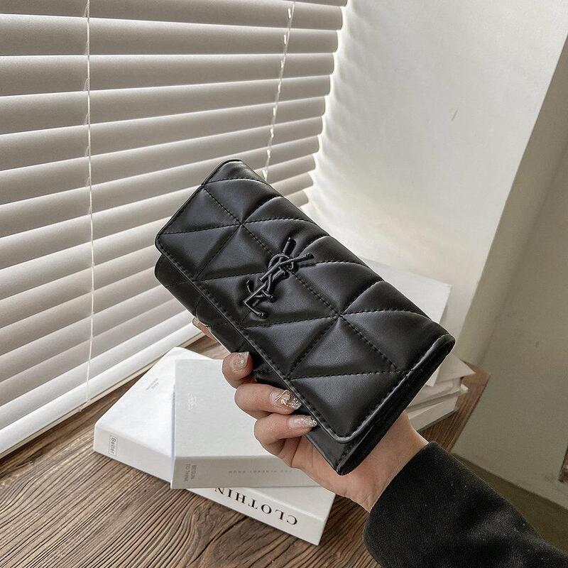 Fashionable New Korean-Style Light Luxury Embroidered Women's Wallet, Portable Multi-Card Slot Large Capacity Pu Wallet, Coin Purse