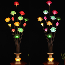 Led thirteen products imitation glass colorful lotus lamp Buddha lamp Buddha Hall Temple hall in front of the Buddha Guanyin Changming Buddha lamp