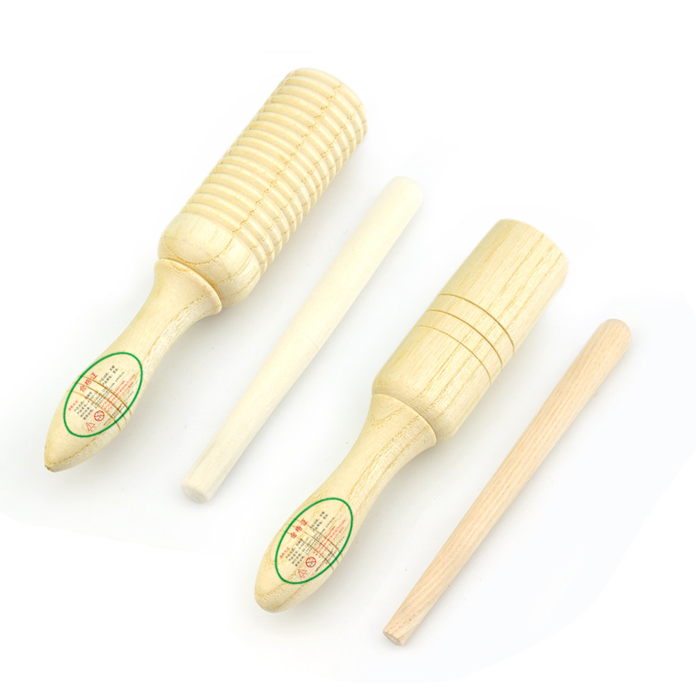 Gaigou threaded single resounding cylinder Double instrumental Kindergarten Primary school Orff Early teaching music teaching aids children percussion instruments