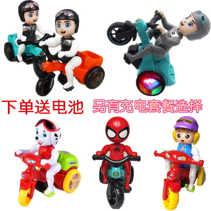 Shake-in-style Electric Big Soldier Stunt Three-wheeler Children Toy Boys 1-3-Year-Old Locomotive Flipping Car Car