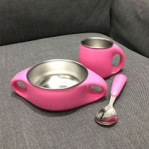 Mi Chengdu childrens tableware 304 stainless steel bowl with double ear anti - wreck and burning baby auxiliary bowl pupil eat