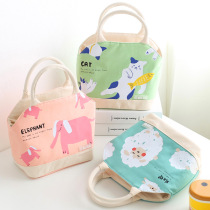 Hand carrying bag Hand insulation and cold bag Cartoon Thickened Aluminum Foil Lunchbox Canvas Work With Rice With Milk Ice Pack
